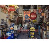 BELECO 2.1x1.5m Tessuto Route 66 Stazione di Servizio Museo Garage Sfondo per Fotografia Storica Route 66 Arizona, USA Sfondo Photo Booth Studio Puntelli