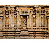 BELECO 2.1x1.5m Tessuto tempio indù indiano sfondo scolpito idolo sul muro del tempio di Brihadishvara, Thanjavur sfondo punto di riferimento indiano viaggio studio fotografico