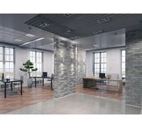 BELECO 2.1x1.7m Sfondo per ufficio moderno in tessuto per videoconferenze Interni eleganti per uffici aziendali Muro di mattoni Finestre Virtual Home Office Fotografia di sfondo Servizio fotografico