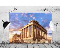 BELECO 2.5x1.8m Fondale fotografico in tessuto dell'antica Grecia, Tempio del Partenone dell'acropoli di Atene, Grecia, Fondali per la mitologia, Articoli per feste, Decorazioni per feste
