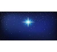 BELECO 6x3m Tessuto Star Night Fondale Santo Natale Stella Blu Cielo stellato Sfondo Presepe di Natale Stella di Betlemme Gesù Nascita Sfondo Religioso Cristiano Chiesa Decor