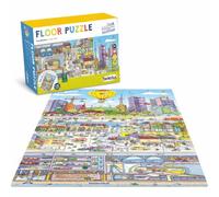 Beleduc Puzzle da pavimento della città XL - 45 pezzi - Grande puzzle per bambini a partire dai 3 anni - puzzle educativo città e traffico - 92 x 92 cm - 3 puzzle diventare 1 puzzle XL - immagine