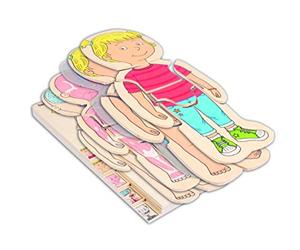Beleduc - Puzzle Ragazza - Il tuo corpo: gioco educativo in legno da 29 pezzi per bambini dai 4 anni - Impara l’anatomia umana