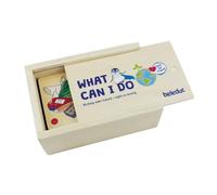 Beleduc - What can I do - Gioco di carte | Gioco/puzzle per bambini con pratica scatola di legno, a partire dai 4 anni in su