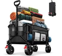 BELEEV Carrello Spiaggia Con Freno, Carrello da giardino pieghevole adatto a tutti i terreni, Ruote girevoli a 360°Grande capacità 130L 100KG, Carro Plegable Spesa Giardino Campeggio Shopping Sport