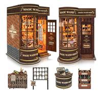 BELEEV Kit Book Nook DIY con Luce LED, 3D Puzzle Casa in Miniatura Bambini, Adolescenti e Adulti, Decorazione Libreria, Ragazze e Amanti dei Puzzle, Scaffale delle Bacchette Magiche