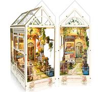 BELEEV Kit Book Nook DIY con Luce LED y Coperchio Antipolvere, 3D Puzzle Casa in Miniatura Bambini, Adolescenti, Adulti, Decorazione Libreria, Regalo Ragazze e Amanti dei Puzzle, Casetta di Giardino