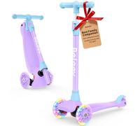 BELEEV Monopattino a 3 Ruote per Bambini, Ruote LED Luminose | 4 Livelli di Altezza Regolabile, Sterzo Inclinabile, Freno, Portata fino a 50kg, Regalo per 2-6 Anni Bambini e Bambine