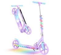 BELEEV Monopattino Pieghevole con Ruote Grandi 200mm, LED Illuminate Stem & Deck, per Bambini e adulti fino, Big Wheels e con Altezza Regolabile, Cinghia di Trasporto, Antiscivolo, City Scooter