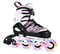 BELEEV Pattini In Linea con LED Luminos Lacci e Ruote, 4 Misure Regolabili | Inline Skates per Bambina e Bambino, Principianti, Uso Interno Esterno,Regali per Compleanno e Natale
