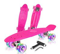 BELEEV Skateboard Cruiser 22inch per Bambini, Ruote Luminose a LED