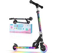 BELEEV V2 Monopattino Bambino 3-12 anni, LED Ruote Illuminate & Stem & Deck, Pieghevole Monopattino 2 Ruote per Bambina Ragazza Ragazzo, 3 Altezza Regolabile, Ponte Antiscivolo, Carico Massimo 50Kg