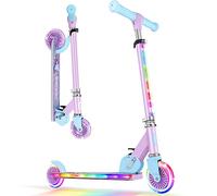 BELEEV V2 Monopattino Bambino 3-12 anni, LED Ruote Illuminate & Stem & Deck, Pieghevole Monopattino 2 Ruote per Bambina Ragazza Ragazzo, 3 Altezza Regolabile, Ponte Antiscivolo, Carico Massimo 50Kg