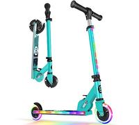 BELEEV V2 Monopattino Bambino 3-12 anni, LED Ruote Illuminate & Stem & Deck, Pieghevole Monopattino 2 Ruote per Bambina Ragazza Ragazzo, 3 Altezza Regolabile, Ponte Antiscivolo, Carico Massimo 50Kg