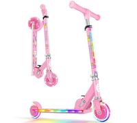 BELEEV V2 Monopattino Bambino 3-12 anni, LED Ruote Illuminate & Stem & Deck, Pieghevole Monopattino 2 Ruote per Bambina Ragazza Ragazzo, 3 Altezza Regolabile, Ponte Antiscivolo, Carico Massimo 50Kg