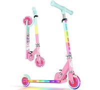 BELEEV V2 Monopattino Bambino 3-12 anni, LED Ruote Illuminate & Stem & Deck, Pieghevole Monopattino 2 Ruote per Bambina Ragazza Ragazzo, 3 Altezza Regolabile, Ponte Antiscivolo, Carico Massimo 50Kg