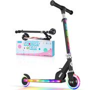BELEEV V2 Monopattino Bambino 3-12 anni, LED Ruote Illuminate & Stem & Deck, Pieghevole Monopattino 2 Ruote per Bambina Ragazza Ragazzo, 3 Altezza Regolabile, Ponte Antiscivolo, Carico Massimo 50Kg