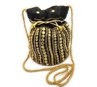 belelle Borse Bomboniera HIndu | Borsa Bomboniera Donna Festa | Borsa a Mano Donna | Borsa Oro | Borsa a Tracolla | Borsa Sacco | Borsa da sposa | Potli, nero