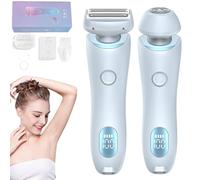 Belerae Brazilian Shaver, Wet/Dry Use, Ipx7 Waterproof, Portable 2 In1 The Mermaid Shaver, Achieve Silky Smooth Skin Effortlessly, for women (Blue)