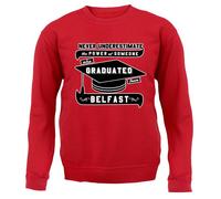 Belfast Graduate - Bambini Felpa/Maglione - Studente Uni University Grad Su Love