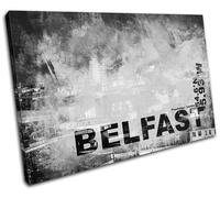 Belfast N Ireland City Typography SINGLE TELA parete arte foto stampa