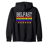 Belfast Pride Gay Lesbiche Queer LGBT Bandiera Arcobaleno Felpa con Cappuccio