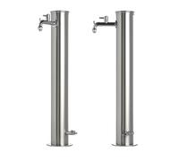Belfer 42ARRI Fontana da Giardino a Colonna in Acciaio INOX con Doppio Rubinetto