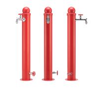 Belfer 42ID Fontana a Colonna Stile Idrante Rosso con Doppio Rubinetto in Ottone