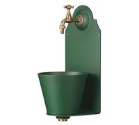 Belfer 42PR Fontana a Parete in Acciaio Alluminio con Rubinetto e Vaschetta Colore Verde