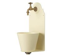 Belfer 42PR Fontana a Parete in Solido Alluminio con Rubinetto in Ottone e Vaschetta Colore Avorio