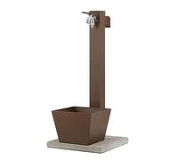 Belfer 42QRRV Fontana a Colonna con Base in Cemento Vaschetta in Metallo Doppio Rubinetto e Gancio Portatubo Colore Ruggine