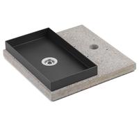 belfer Base con Vaschetta per Fontane con Ghiera Grande 40x40x5 cm in Cemento 42/BSE/5 Antracite