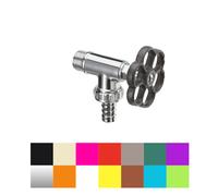 Belfer RUB014 Rubinetto Laterale in Ottone Cromato con Ghiera Colorata