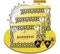 Belfort® 3x Set di Corde per Chitarra Acustica (011) - Muta di 3x6 Corde - Inclusi 12 plettri + 3 Corda Mi extra - Accessori per Chitarra Acustica (Acoustic Guitar Strings)