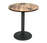 Belfoyer Tavolo rotondo da pranzo 60×72 cm, piano stampa numeri vintage, MDF, base metallica stabile, stile industriale, salvaspazio, per cucina soggiorno bar caffè