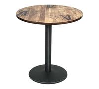 Belfoyer Tavolo rotondo da pranzo 70×72 cm, piano stampa numeri vintage, MDF, base metallica stabile, stile industriale, salvaspazio, per cucina soggiorno bar caffè
