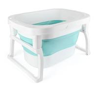 Belfoyer Vasca da bagno per bambini pieghevole per bambini con misurazione della temperatura in tempo reale, Vasca da bagno pieghevole per bambini fino a 3 anni (blu)