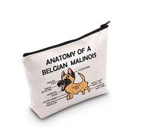 Belga Malinois Dog Lover Gift Anatomia di un Belga Malinois Makeup Bag Belga Malinois Mamma Cosmetic Bag Cane Proprietario Cerniera Borsa da viaggio, Anatomia di un malinois belga