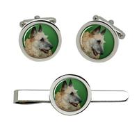 Belga Pastore Cane (Laekenois) Gemelli E Fermacravatta Set