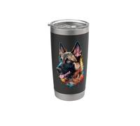 Belgian Malinois Colorful Splatter Art Acquerello dipinto Bicchiere termico in acciaio inox doppia parete