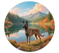 Belgian Malinois Rompicapo Rotondo Da 1000 Pezzi Con Pet Dog, Ideale Per Stimolare La Mente E La Pazienza 1000pcs (67.5x67.5cm)