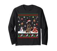 Belgian Malinois Santa Buon Natale Divertente Brutto Natale Maglia a Manica