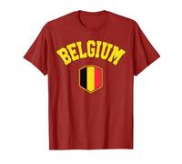Belgio Belgique Pride Flag Shirt Belga Uomo Donna Rosso Maglietta