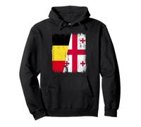 Belgio Georgia Mezza bandiera Belgian Roots Felpa con Cappuccio