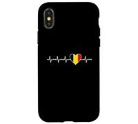 Belgio Heartbeat Design Bandiera Belga Cuore Belga Identità Custodia per iPhone X/XS