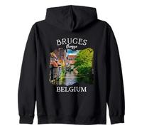 Belgio Heritage Iconico Canale di Bruges Architettura Medievale Felpa con Cappuccio