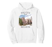 Belgio Heritage Iconico Canale di Bruges Architettura Medievale Felpa con Cappuccio
