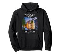 Belgio Heritage Iconico Canale di Bruges Architettura Medievale Felpa con Cappuccio