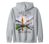 Belgio Heritage Iconico Canale di Bruges Architettura Medievale Felpa con Cappuccio