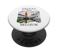 Belgio Heritage Iconico Canale di Bruges Architettura medievale PopSockets PopGrip Adesivo